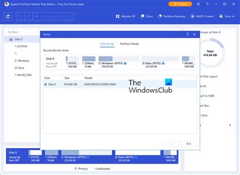 EaseUS Free Partition Manager for Windows .